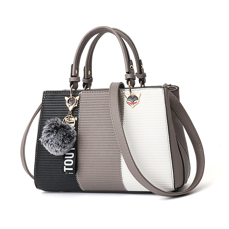 Women Hairball Ornaments Totes Patchwork Handbag Party Purse Ladies Messenger Crossbody Shoulder Bags Women Handbags Women Hairball Ornaments Totes Patchwork Handbag Party Purse Ladies Messenger Crossbody Shoulder Bags Women Handbags